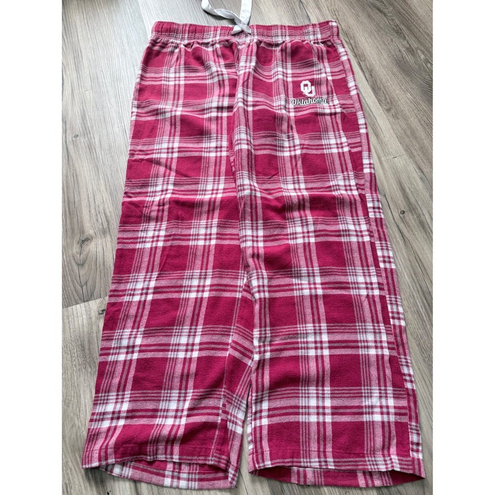 Sideline Apparel Oklahoma Sooners Plaid Flannel Pajama Pants Crimson Red Large